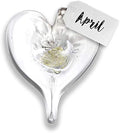 Luke Adams Glass Hanging Hearts – Hand Blown Glass Heart Ornament for Windows or Gifts – Colorful Blown Glass Hearts Decor (April - Diamond)