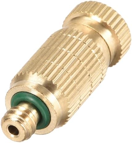 uxcell Brass Misting Nozzle - 3/16-inch Threaded 0.5mm Orifice Dia Fogging Spray Head for Outdoor Cooling System - 5 Pcs Golden