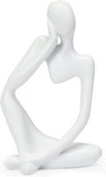 INNOLITES Resin Statue Thinker Style Decoration Abstract Sculptures Collectible Figurines for Home Decor Modern Office Shelf Desktop（White Left）