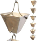 Nutshell Stores Medium Square Cups Rain Chain - Aluminum - 19 Feet