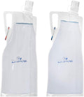 Survivor Filter Collapsible Water Bottles, Canteens (32oz) 2 Pack (2L Total) - Durable Carabiners and Handles. Squeeze Water through a Filter or Use as Water Bottles