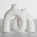 CEMABT Modern Nordic Boho Vase Set - Elegant White Matte Ceramic Home Decor for Living Room, Bookshelf, Mantel, Entryway Table & Console Décor | Shelf Decorations Gift