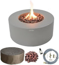 AMS Fireplace | Modeno | Tramore | Firepit Table | Cover and Lava Rocks Included | (Fuel: Natural Gas - Light Gray)