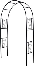 Iron Pergola Arbor Practical, Garden Arbor Arch, Metal Trellis Archway for Climbing Plants Rose Grape Vines, Pergola Decoration for Backyard Patio Lawn Pathway 7 Ft High x 4.1 Ft Wide