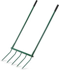 Broadfork Garden Tool with Steel Handle Heavy Duty Five Tines Broad Fork for Gardening Loosening and Aerating Soil, U-Shaped Design Hand Tiller, Compost Turner and Aerator