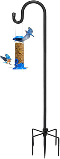 Kingsyard Adjustable Shepherd Hooks for Outdoor - 44 INCH Heavy Duty Bird Feeder Pole with 5 Prong Base, Hummingbird Feeder Stand, Garden Plant Baskets, Weddings Decor, Solar Light Lanterns
