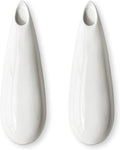 2 Pack White Ceramic Wall Vases,11.8 Inch Wall Hanging Plant Holder,Cubicle Modern Decor Plant Holder Vase for Indoor Plants, Hanging Propagation Flower Pots for Air Vases