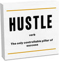 Hustle Definition Entrepreneur White Wooden Box Sign, Inspirational Office Decor Decorative Table Shelf Desk Decor, Rustic Workplace Farmhouse Home Counter Decor Office Decorations Desk Accessories
