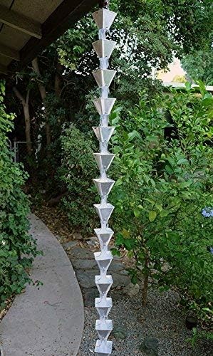 Nutshell Stores Medium Square Cups Rain Chain - Aluminum - 9 Feet