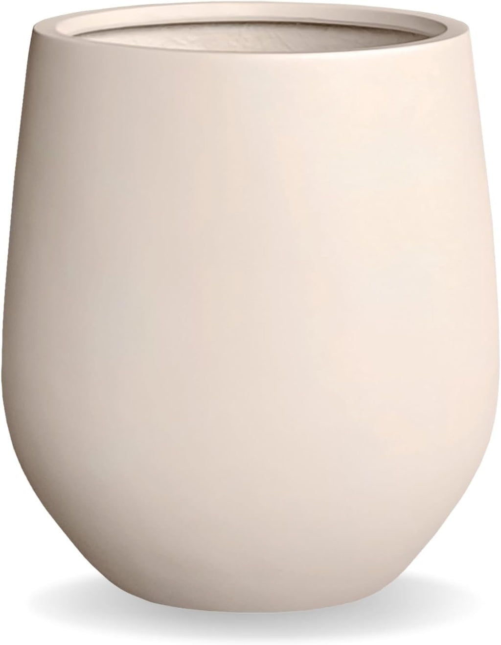 12.5" H x 11.4" D Corso Fiberstone Round Tapered Planter with Drainage Hole, Smooth Finishes, Weather Resistant for Indoor and Outdoor Use (Kilim Beige, 9" Pot Opening)