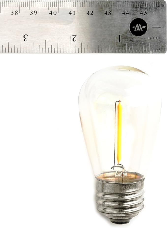 Hometown Evolution, Inc. E26 Commercial String Lights with 16 Gauge Wire (S14 LED Plastic, 50 Foot 25 Socket)