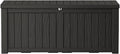 Extra-Large 150 Gallon Outdoor Chest Storage Waterproof - Outside Storage Box & Bench, Resin Deck Chest for Patio/Pool, Lockable UV-Resistant, Onyx Black
