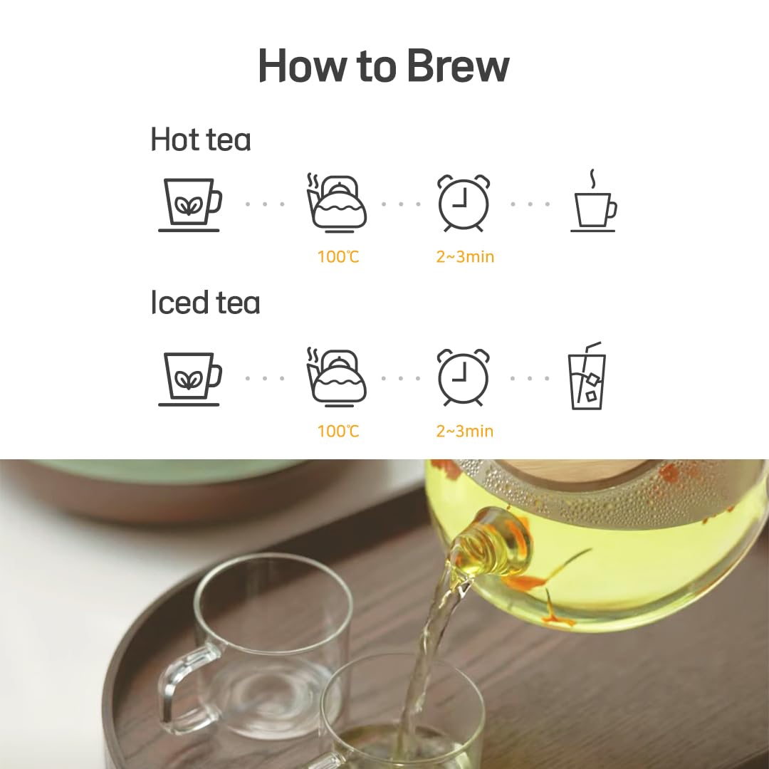 KKOKDAM Fruit & Flower Tea Sampler - Loose Leaf Korean Tea - Fancy Gifts - Premium Loose Leaf Tea Sampler - Perfect as Unique Womens' Gift
