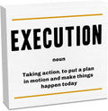 Execution Noun Entrepreneur White Wooden Box Sign, Inspirational Office Decor Decorative Table Shelf Desk Decor, Rustic Workplace Home Living Room Decor Office Decorations Desk Accessories