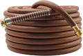 Garden Hose 90FT x 5/8", Heavy Duty Rubber Hose, Water Hose with Five Layered Braiding, Male to Female Fittings, 1000PSI Burst, 300PSI Working (Brown)