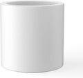 Kante 9.8" Dia Round Concrete Planter, Modern Style Large Cylindrical Plant Pot with Drainage Hole and Rubber Plug for Indoor Outdoor Patio, Pure White