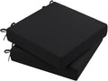 AAAAAcessories Outdoor Seat Cushions for Chairs, Waterproof, Fade-Resistant Patio Furniture Replacement Cushions, 21" x 21" x 4", Set of 2, Black