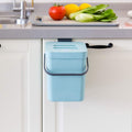 Kitchen Small Trash Can with Lid, Odorless Mini Trash Can,Kitchen Compost Bin, Plastic Hanging Waste Basket for RV/Office/Bedroom/Study/Refrigerator, 3L/0.8 Gal Series, Blue
