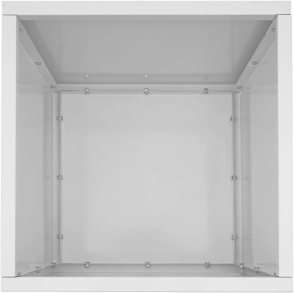 20" L x20 W x20 H Metal Flower Boxes Planter Boxes Outdoor Raised Garden Bed Indoor Outdoor Planting Bed White Square Planter Box for Patios Lawn Yard Decor Storage
