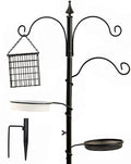 yosager Premium Bird Feeding Station Kit, 75" x 21" Bird Feeder Pole, A Multi Feeder Hanging Kit with Metal Suet and Bath for Attracting Wild Birds, Birdfeeder and Planter Hanger
