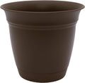 The HC Companies Eclipse Round Planter with Saucer - Outdoor & Indoor Plant Pot with Drainage Holes - Lightweight, UV-Resistant Plastic Pots for Plants, Flowers & Herbs (20" Chocolate, Pack of 1)