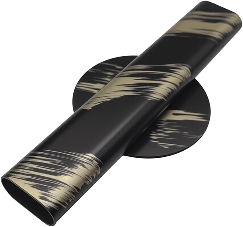 Self Adhesive Wall Vase Metal Tube Decoration Holder Used to Display Dried Flower, Faux Flowers, Fake Flowers, Also Suitable for Cemetery Memorial Decoration (2 Pcs Black and Gold Stripe)