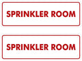 Signs ByLITA Standard Sprinkler Room Sign (White/Red) - Large 2 Pack