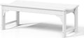 WestinTrends Malibu Outdoor Bench, All Weather Resistant Poly Lumber Backless Patio Garden Bench, Adirondack Curved Bench Seat for Comfort, White