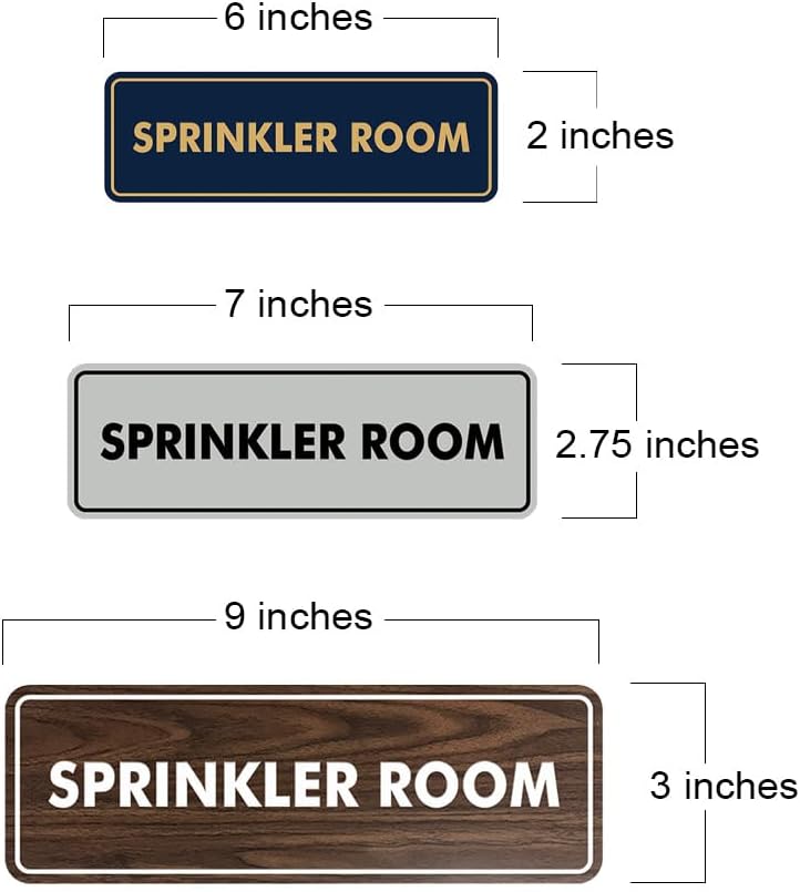 Signs ByLITA Standard Sprinkler Room Sign (White/Red) - Large 2 Pack