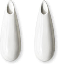 2 Pack White Ceramic Wall Vases,7.9 Inch Wall Hanging Plant Holder,Cubicle Modern Decor Plant Holder Vase for Indoor Plants, Hanging Propagation Flower Pots for Air Vases