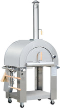 32.5 inch Propane Gas and Wood Fired Pizza Oven, Large Stainless Steel Pizza Oven for Outdoor, Backyard and Party (Silver)