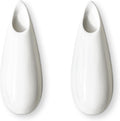 2 Pack White Ceramic Wall Vases,5.9 Inch Wall Hanging Plant Holder,Cubicle Modern Decor Plant Holder Vase for Indoor Plants, Hanging Propagation Flower Pots for Air Vases