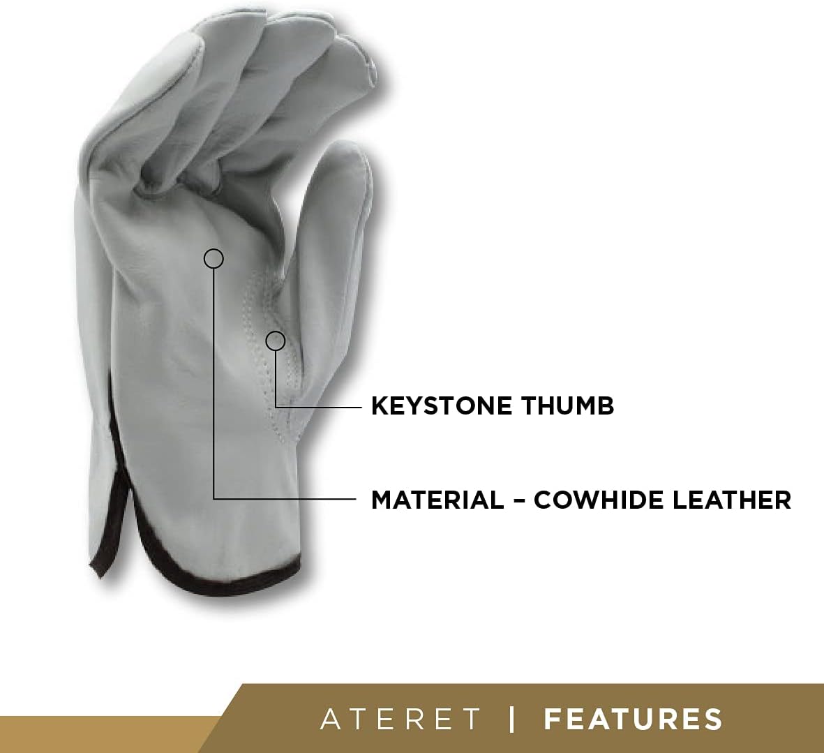 ATERET 24 Pairs Large Heavy Duty Durable Cowhide Leather Work Gloves I Driver Gloves for Truck Driving, Warehouse, Gardening, Farming