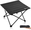 MOON LENCE Folding Outdoor Aluminum Camping Table Portable Ultralight Compact Backpacking Travel Table for Beach, Picnics, Hiking (Black, Large)