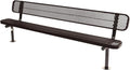 Coated Outdoor Furniture Heavy-Duty Outdoor Bench Thermoplastic Coated, Expanded Metal, Commercial-Grade Seating, Made in America (Surface with Back, 8 Ft, Brown)
