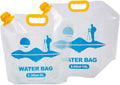 Collapsible Emergency Water Container Bag,WaterStorageCube,Flat Folding,BPA Free Food Grade,Clear Plastic Storage Jug for Camping Hiking Backpack,No-Leak Freezable,Water Bottle 1.3 Gallon/4pcs