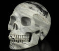 Skullis 5.0”Picasso Jasper Crystal Skull, Hand Carved Gemstone Fine Art Sculpture, Reiki Healing Stone Statue.3160