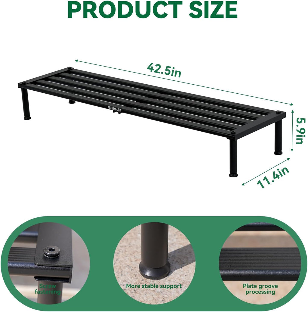 Metal Plant Stand, Rust-proof Aluminum Display Rack, Plants Display Stands Decoration Racks for Living Room Garden Balcony Patio (Black, 41.3Inch Low)