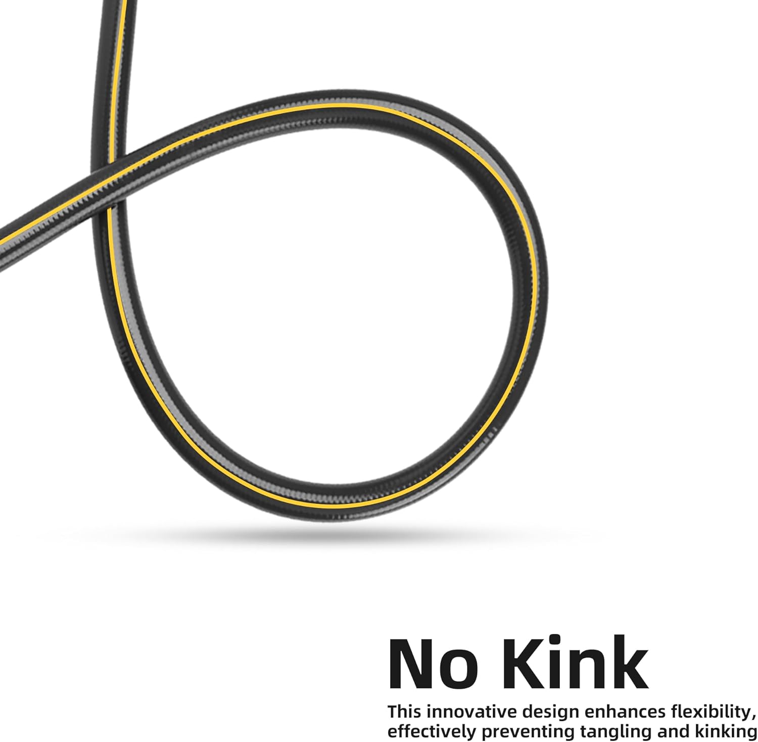 Solution4Patio Long Black Garden Hose 3/4 in. x 50 ft. -Heavy Duty Durable Flexible Lightweight Water Pipe -Brass Aluminum Ends for Household & Commercial -Kink Free, No Leaking, Male/Female Fittings