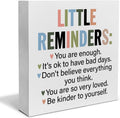 Inspiration Saying Wooden Box Sign Little Reminders You are Enough Wood Block Plaque Decor Home Office Desk Shelf or Wall Display