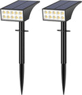 Solar Spot Lights Outdoor Waterproof IP65, Bright LEDs Solar Landscape Lighting for Outside Garden Yard, Solar Powered Spotlights for Accent Uplighting Backyard Statue Palm Tree, 2 Pack/Warm