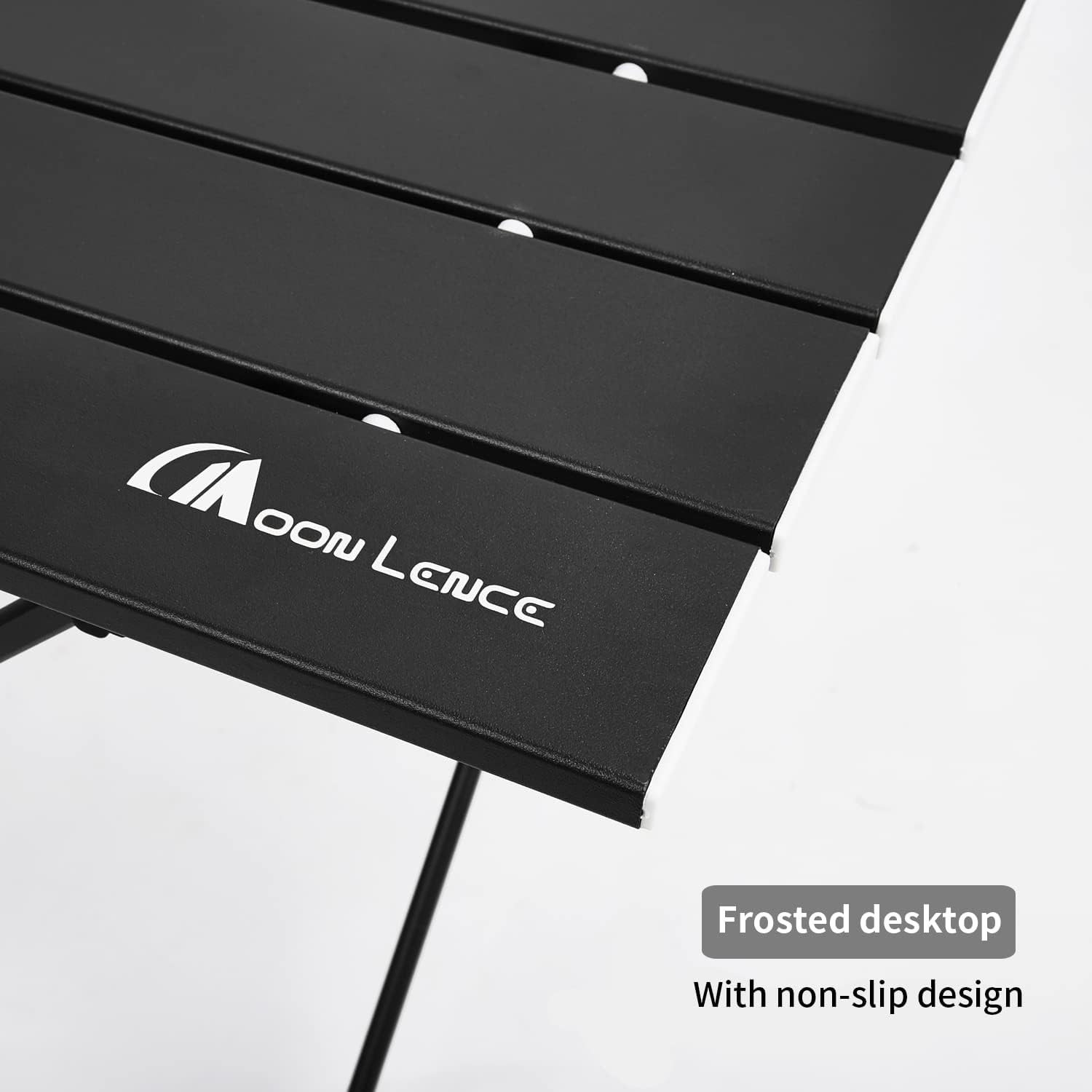 MOON LENCE Folding Outdoor Aluminum Camping Table Portable Ultralight Compact Backpacking Travel Table for Beach, Picnics, Hiking (Black, Large)