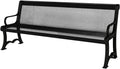 Heavy-Duty Outdoor Bench Thermoplastic Coated, Expanded Metal, Commercial-Grade Garden Bench, Made in America (Portable with Back, 4 Ft, Textured Black)
