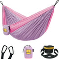 Wise Owl Outfitters Camping Hammock – 500lbs Portable Hammock with Tree Straps - Travel, Backpacking, Hiking, Outdoors Camping Gear - Single or Double