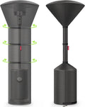 QH.HOME Winter Patio Heater Covers, [2025 Upgraded Tear-Resistant Fabric] Waterproof with Robust Zipper ,Height fit 87"-92",Dustproof/Wind/Sunlight/Snow-Resistant, Black