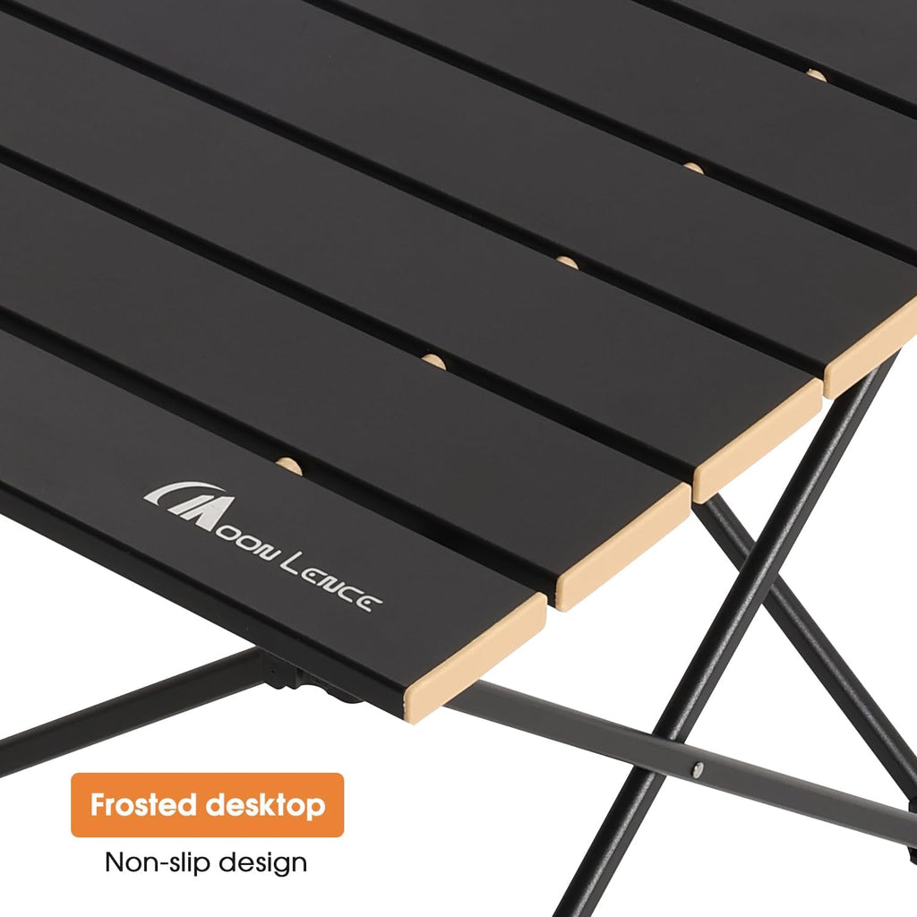MOON LENCE Folding Beach Table, Small Folding Table, Outdoor Ultralight Aluminum Camping Table, Portable Compact Backpacking, Travel Table for Beach, Picnics, Cooking, Hiking