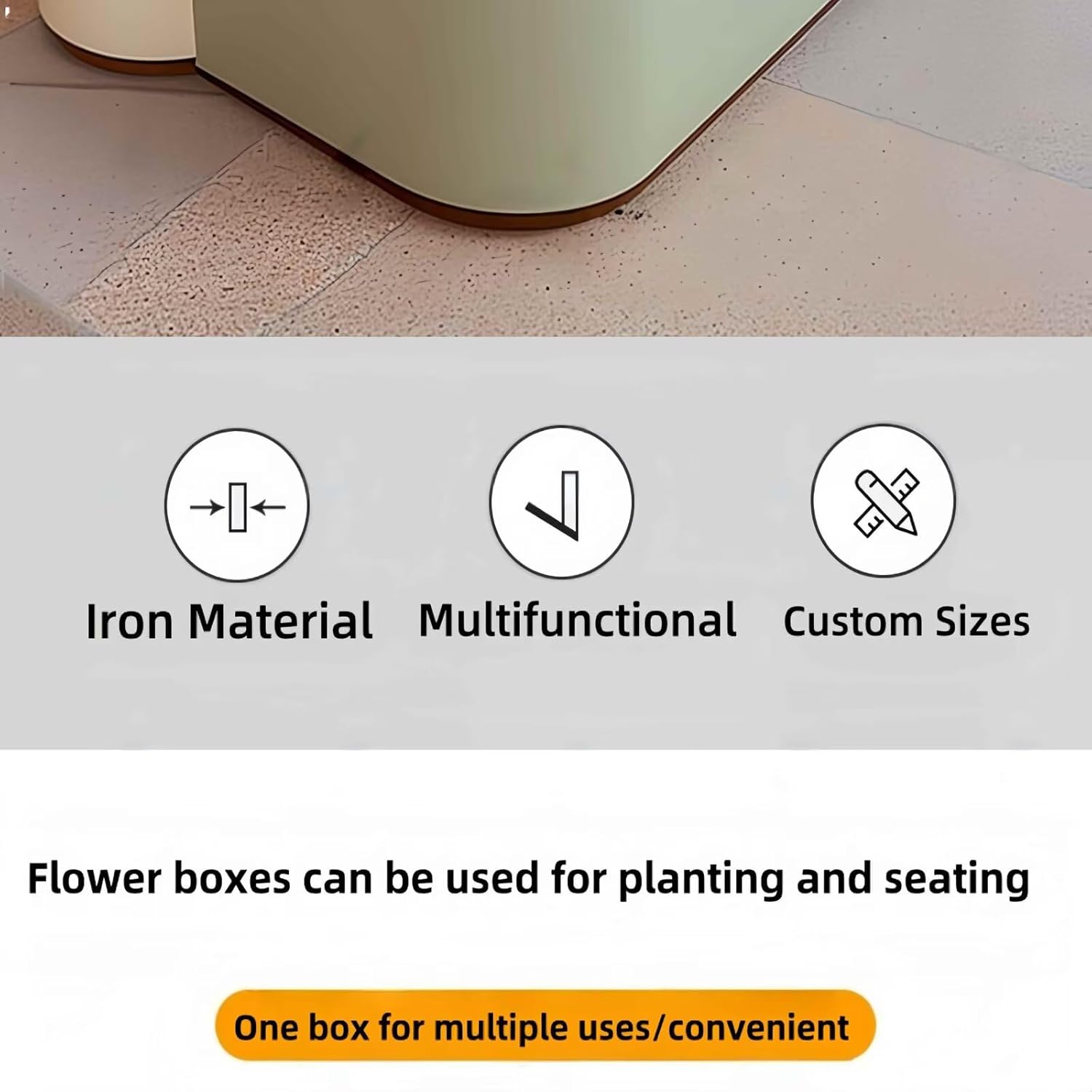 Outdoor Bench - Modern Outdoor Park Planter Bench Includes Luxurious and Simple Flower Box & Wooden Seating Area for Commercial Plaza,Food Court(55.12IN)