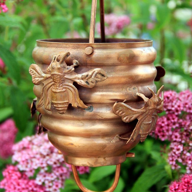 Nutshell Stores Honeybee & Hive Copper Rain Chain - Copper - 12 Feet