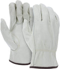 ATERET 12 Pairs X-Large Heavy Duty Durable Cowhide Leather Work Gloves I Driver Gloves for Truck Driving, Warehouse, Gardening, Farming