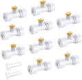 HOMENOTE 10 Pack Brass Misting Nozzles for Outdoor Cooling System, Mister Replacement Nozzles Tee and Plugs for 1/4" Tubing